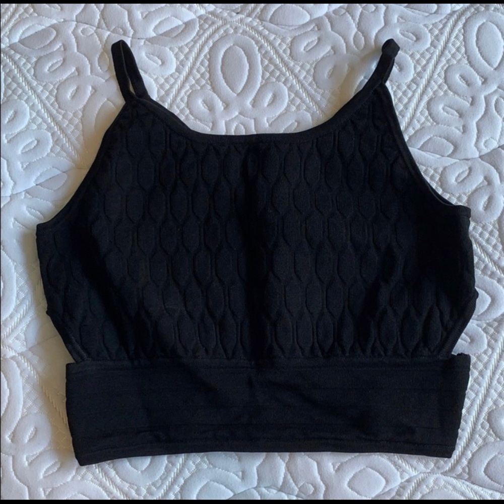 NWOT Black Quilted Jonathan Simkhai Top